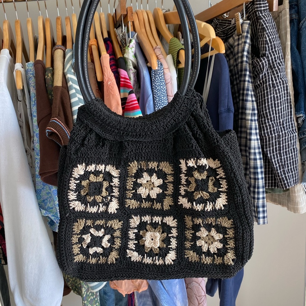 Crochet floral Purse